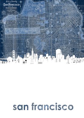 San Francisco skyline blue