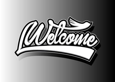 welcome sign logo type