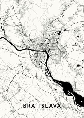 Bratislava map white