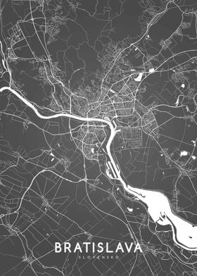 Bratislava map BW