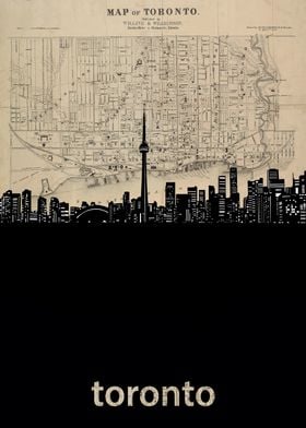 Toronto skyline sepia