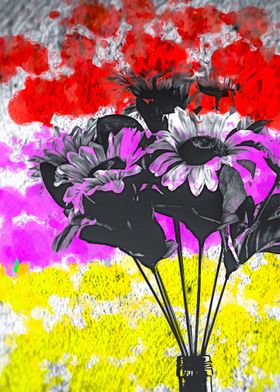 flowers with painting