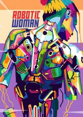 Robotic Woman Pop Art