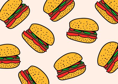 Hamburgers pattern 