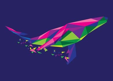 Low Poly Colorful Whale