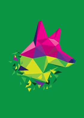 Low Poly Colorful Wolf