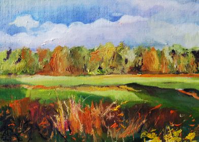 Landscape oil painting 