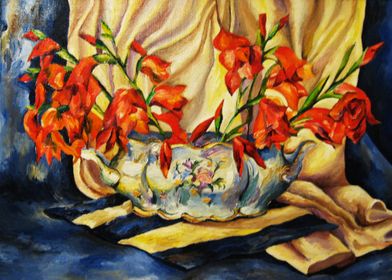 Gladiolus oil painting