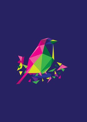 Low Poly Colorful Bird