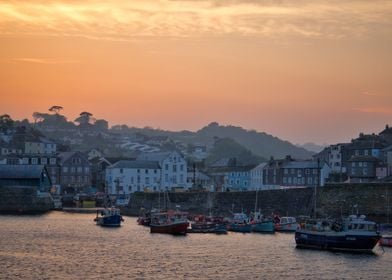 Mevagissey harbour sunset