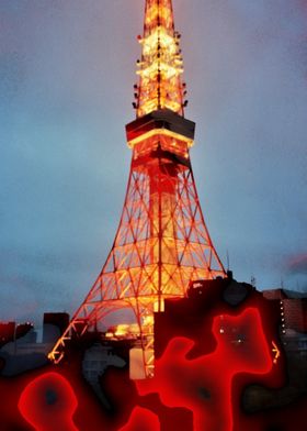 Tokyo Tower in Red