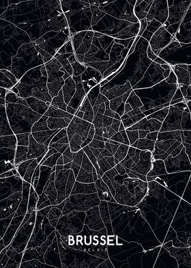 Brussel map black