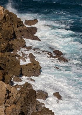 Sea Foam and rocks