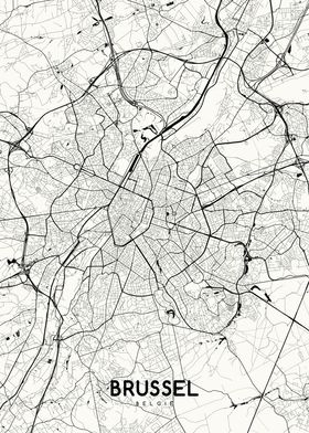 Brussel map white