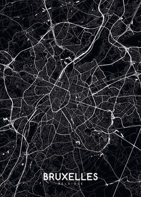 Bruxelles map black