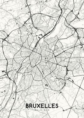 Bruxelles map white