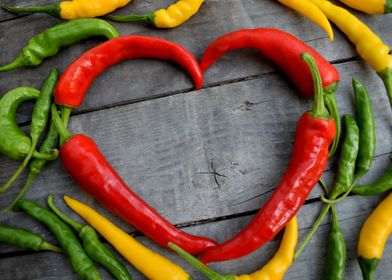 Heart shaped chilis