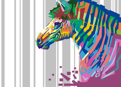 wonderful zebra in pop art