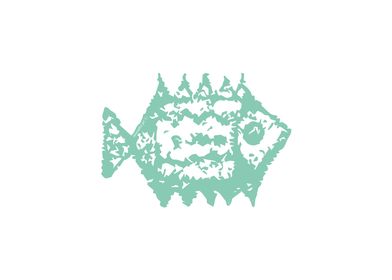 Mint fish illustration 