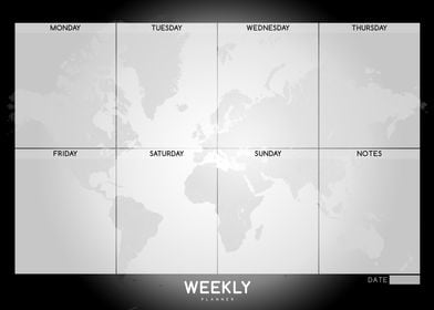 Weekly planner black white