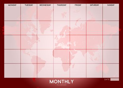 Monthly Planner red