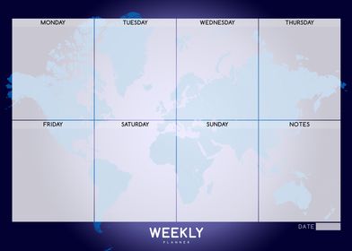 Weekly planner blue