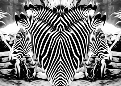 zebra in black and white