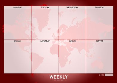 Weekly planner red