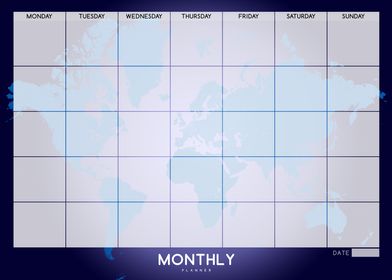 Monthly Planner blue