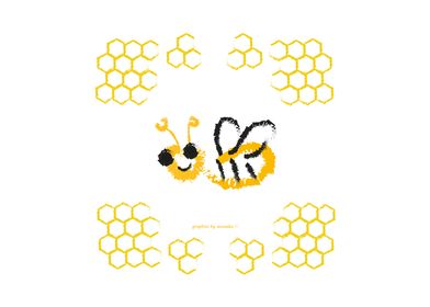 Happy bee illustration