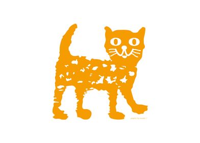 Orange cat drawing