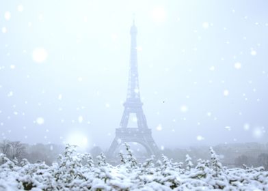 Eiffel Tower in Snow