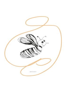 Crazy bee illustration
