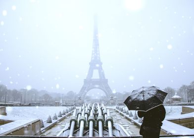 Eiffel Tower in Snow ii