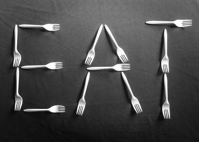 EAT alphabet with forks