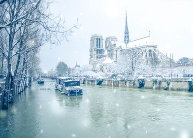 Snowy Notre Dame