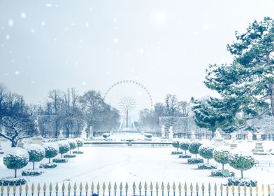 Jardin Tuileries in snow