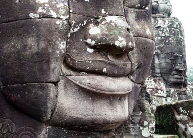 Faces carved in stone