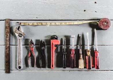 toolkit on the wood table