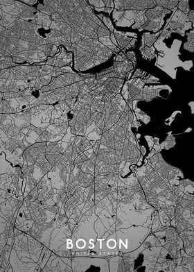 Boston map BW