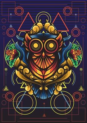 Owl Ornament Geometric