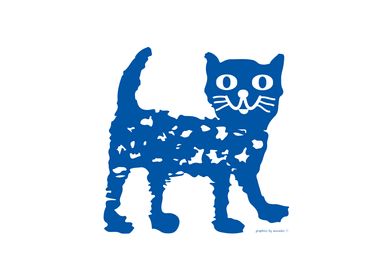 Navy blue cat design