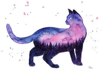 Galaxy Forest Cat
