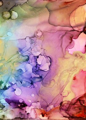 Abstract Colorful Ink Art