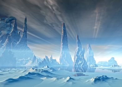 Winter scifi planet