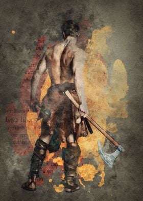 Warrior Viking Watercolor 