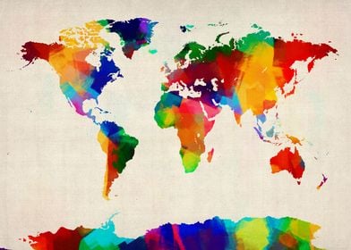 World Map Painting
