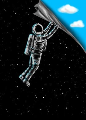 Astronaut open the sky