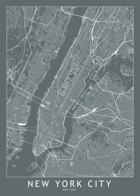 New York City Grey Map