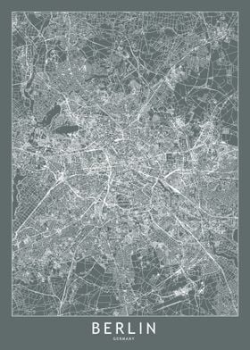 Berlin Grey Map